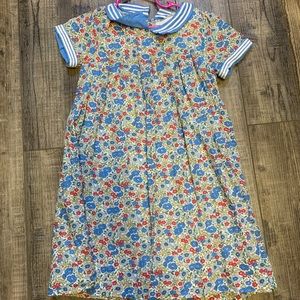 Mini Boden Floral dress nautical collar size 7-8 y